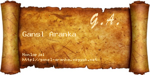 Gansl Aranka névjegykártya